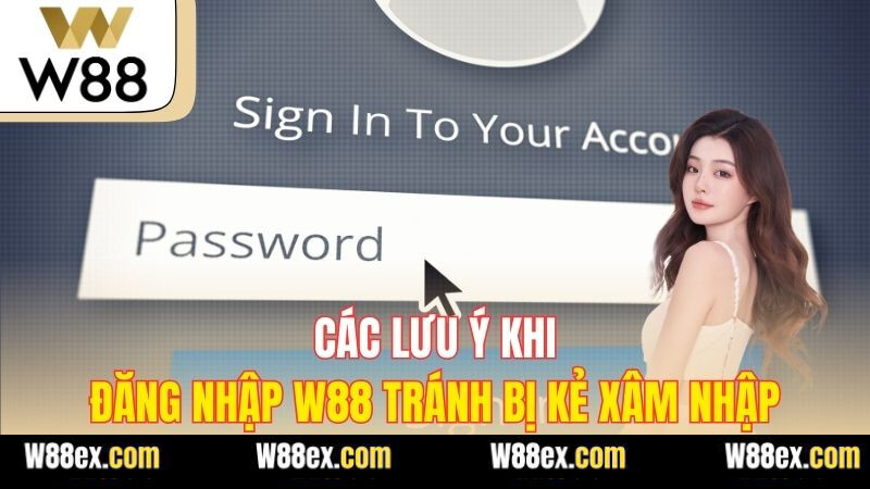Các lưu ý khi đăng nhập W88 tránh bị kẻ xâm nhập