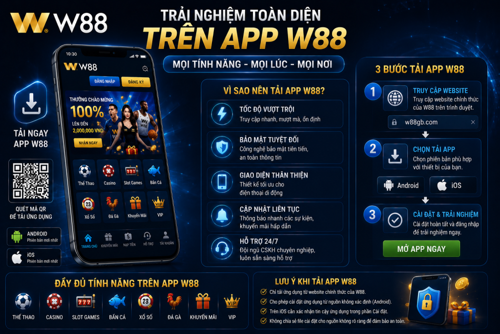 Người dùng trải nghiệm App W88 trên điện thoại mọi lúc mọi nơi